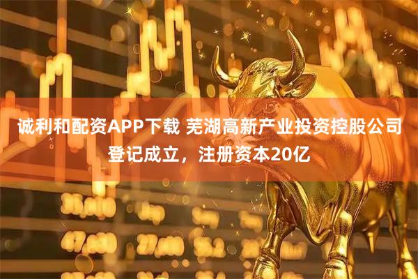 诚利和配资APP下载 芜湖高新产业投资控股公司登记成立，注册资本20亿